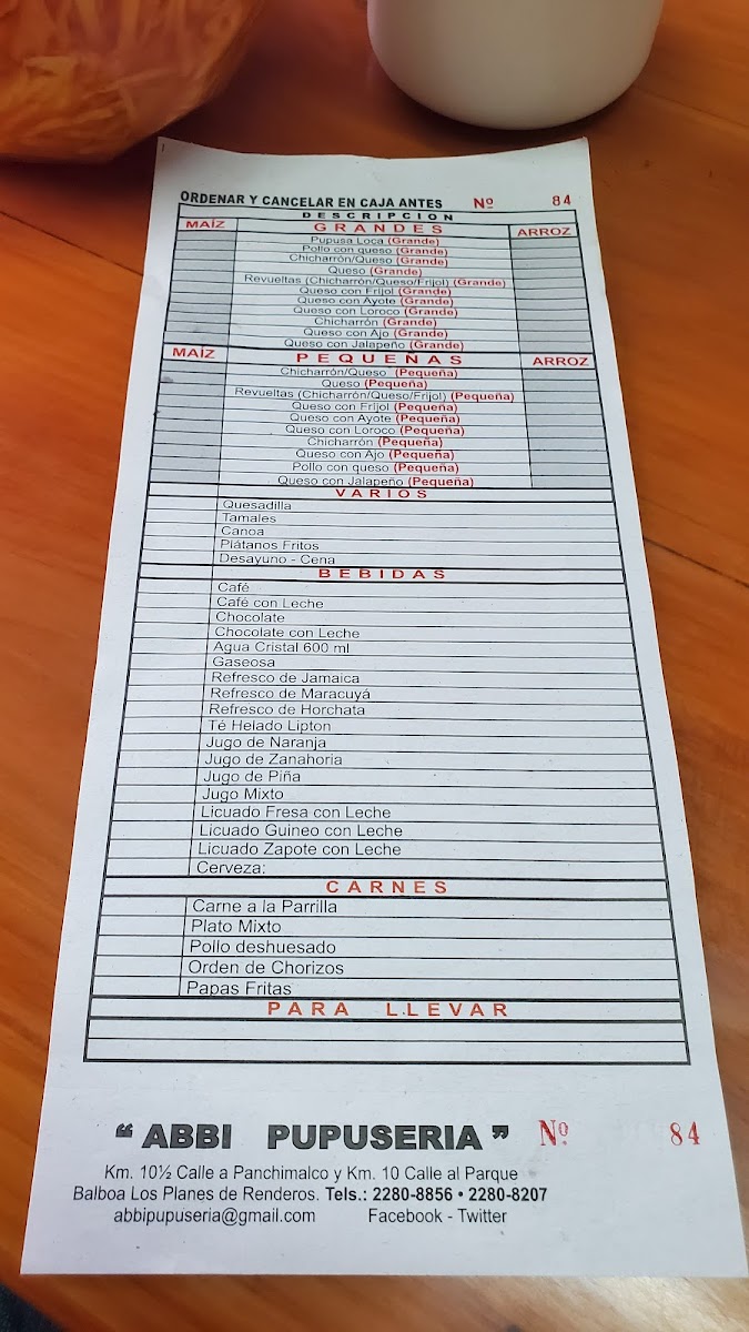 Menu Pupusería Abbi-2